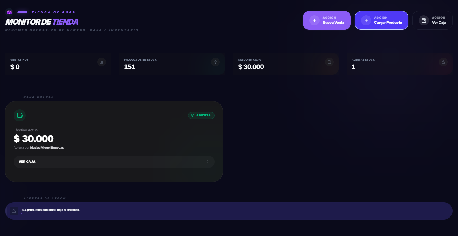 Dashboard ProdManager